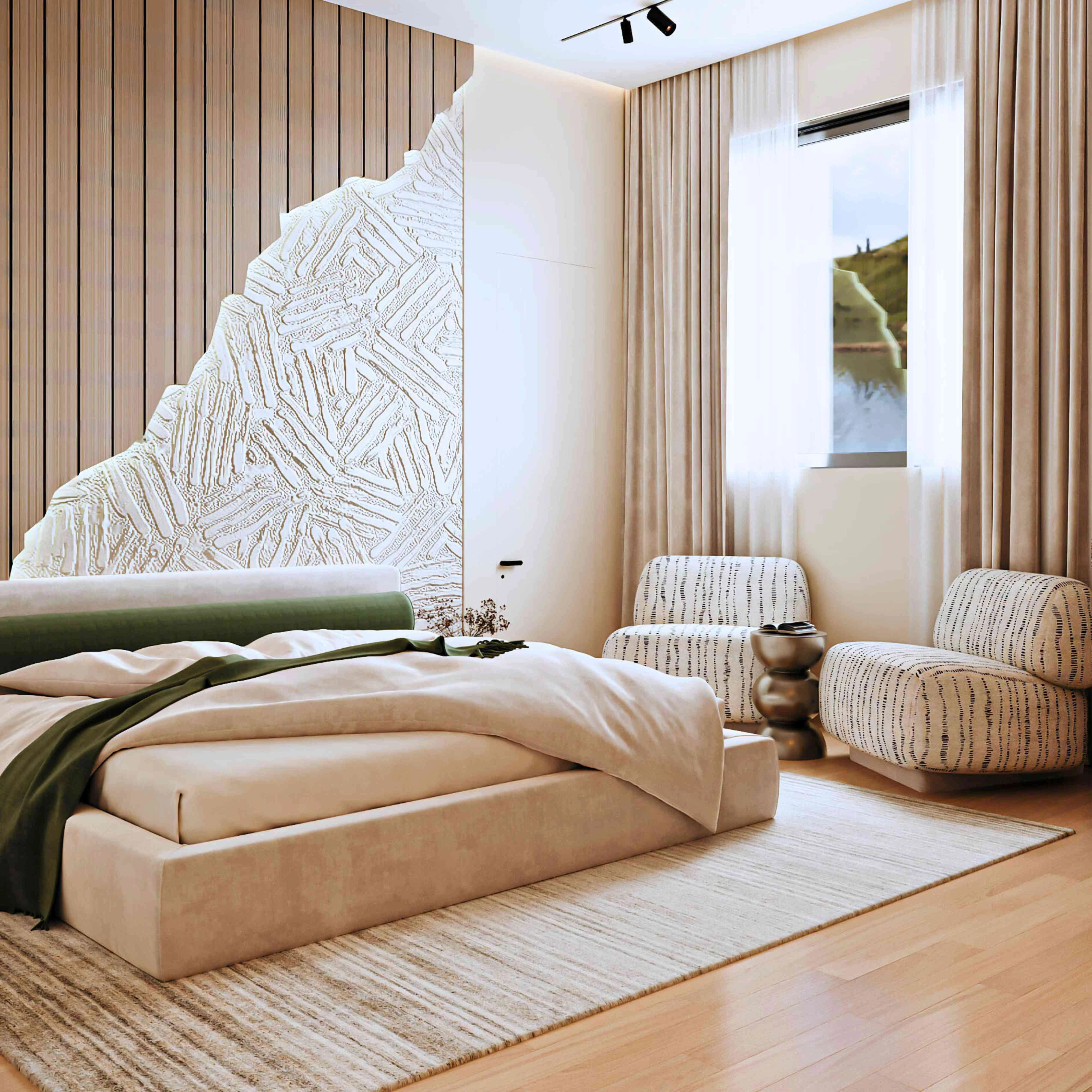 Elegant king bed interior on Dahabiya Hathor featuring premium comforts on a luxury Nile cruise.