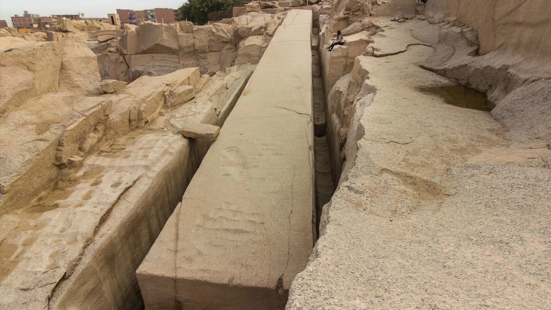 Historical site of Queen Hatshepsut’s Unfinished Obelisk in Aswan, Egypt.